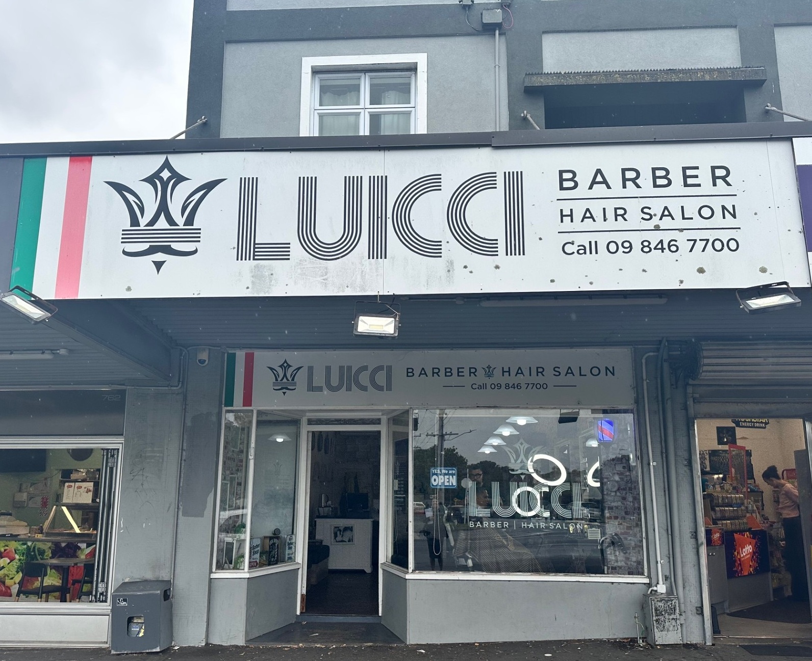 Luicci Barbershop storefront on New North Road, Mount Albert