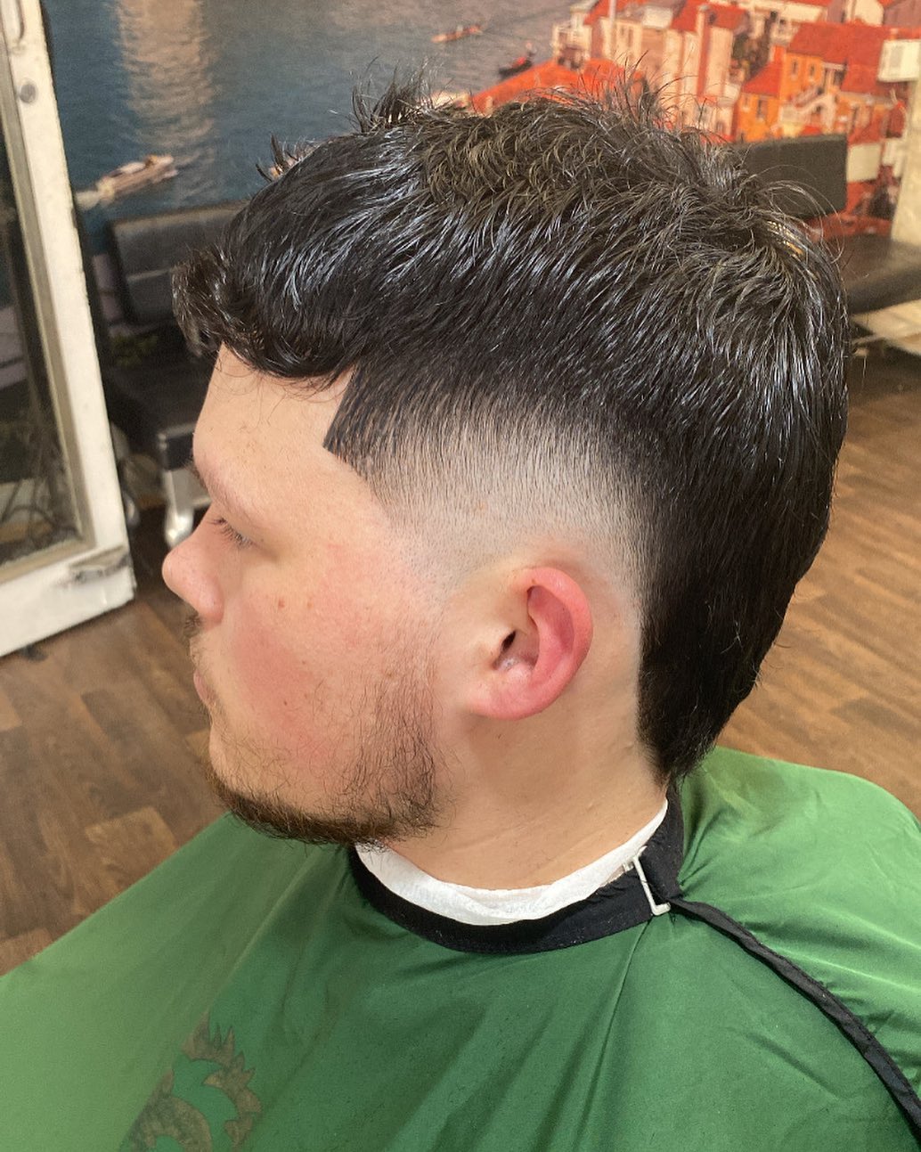 Textured quiff with skin fade